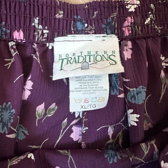 Vintage Shorts Northern Traditions Flowy Floral Purple Festival Spring Coachella - Picture 8 of 11